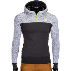 Bluzy męskie: BLUZA MĘSKA Z KAPTUREM B607 – SZARO-GRAFITOWA