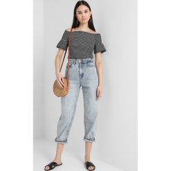 Bluzki, topy, tuniki: Whistles STRIPE FRILL DETAIL BARDOT Tshirt z nadrukiem black