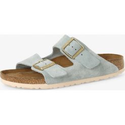 Birkenstock - Sandały damskie ze skóry – Arizona BS, niebieski. Niebieskie sandały damskie Birkenstock, w paski, ze skóry, bez obcasa, z paskami. Za 349,95 zł.