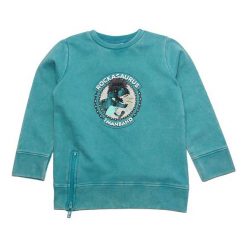 Gelati Chłopięca Bluza Z Dinozaurem 104 Turkusowa. Niebieskie bluzy chłopięce marki Gelati, z bawełny. W wyprzedaży za 45,00 zł.