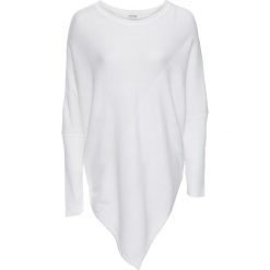 Swetry klasyczne damskie: Sweter z asymetryczną linią dołu bonprix biały