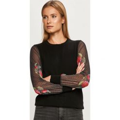 Desigual - Sweter. Czarne swetry damskie Desigual, s, bez wzorów, z elastanu, z długim rękawem, długie, bez kaptura. Za 359,90 zł.