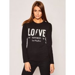 Bluzka LOVE MOSCHINO W4G5211E 1698. Czarne bluzki damskie Love Moschino, bez wzorów, z bawełny, bez kołnierzyka, bez rękawów. W wyprzedaży za 339,00 zł.