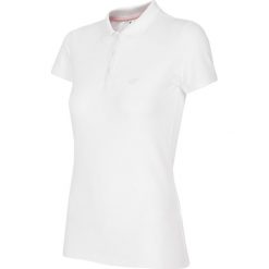 Koszulka polo damska TSD017 - biały. Białe bluzki sportowe damskie 4f, na lato, z bawełny. Za 54,99 zł.