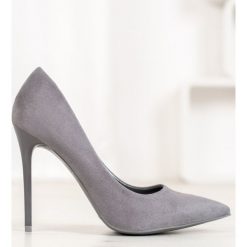 Szare szpilki z zamszu. Szare szpilki SMALL SWAN, bez wzorów, z zamszu, bez obcasa, na szpilce, bez zapięcia. Za 99,00 zł.