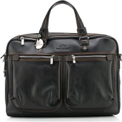 Torba na laptopa 20-3-046-1. Czarne torby na laptopa Wittchen, w paski, biznesowe. Za 2199,00 zł.