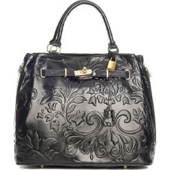 Torebki klasyczne damskie: Skórzana torebka w kolorze czarnym – 40 x 21 x 31 cm