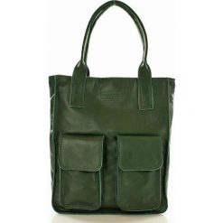 Torebka shopper z kieszeniami zielona MELODY. Zielone torby damskie na zakupy MAZZINI, ze skóry, street. W wyprzedaży za 299,00 zł.