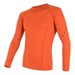 Sensor Merino Air bluzka teroaktywna męska Orange XL. Pomarańczowe koszulki męskie termoaktywne Sensor, xl, bez wzorów, z wełny, z długim rękawem. W wyprzedaży za 219,00 zł.