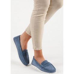 FT19-8650JE. Niebieskie półbuty damskie Vinceza, bez wzorów, bez obcasa, bez zapięcia. Za 129,90 zł.