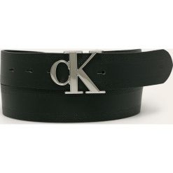 Calvin Klein Jeans - Pasek skórzany. Pomarańczowe paski męskie Calvin Klein Jeans, w paski, z jeansu. Za 249,90 zł.