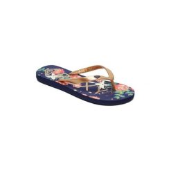 Japonki Roxy Tahiti para mujer. Niebieskie klapki damskie Roxy, bez wzorów, bez obcasa. Za 86,11 zł.