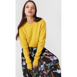Swetry klasyczne damskie: Trendyol Sweter dzianinowy z okrągłym dekoltem – Yellow