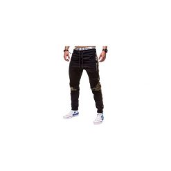 Joggery męskie: SPODNIE MĘSKIE JOGGERY P387 – CZARNE