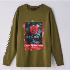 Koszulka longsleeve z nadrukiem -. Koszulki męskie Cropp, s, z nadrukiem, bez kołnierzyka, z długim rękawem, długie. Za 49,99 zł.