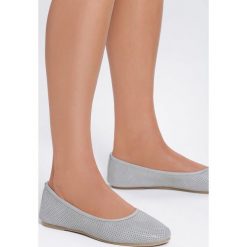 Szare Balerinki Sleek. Szare baleriny damskie Inny, z aplikacjami, bez obcasa, na płaskiej podeszwie. Za 44,99 zł.