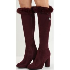 Buty zimowe damskie: Bordowe Kozaki Sentence