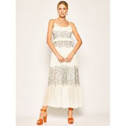 Sukienka letnia TwinSet 201TT2143. Brązowe sukienki damskie Twinset, na lato, bez wzorów, z poliesteru, bez kołnierzyka, bez rękawów. Za 1299,00 zł.