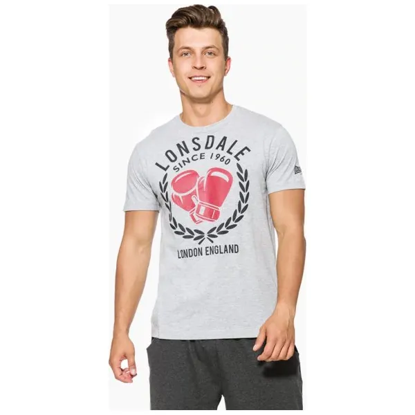 Lonsdale Koszulka Ss Grey , szary, rozmiar XXL. Szare koszulki męskie Lonsdale, xxl, bez wzorów, z bawełny, klasyczne, z klasycznym kołnierzykiem, bez rękawów. W wyprzedaży za 39,99 zł.