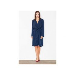 Sukienka M464 Granat. Niebieskie sukienki damskie FIGL, xl, w paski, z tkaniny, bez kołnierzyka, bez rękawów, długie, midi. Za 169,00 zł.