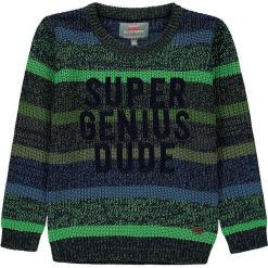 Sweter w kolorze granatowo-zielonym. Niebieskie swetry chłopięce Kanz, w paski. W wyprzedaży za 62,95 zł.