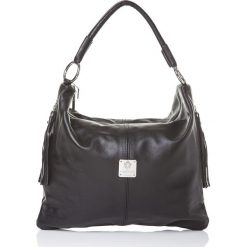 Torebki klasyczne damskie: Skórzana torebka w kolorze czarnym - 36 x 26 x 15 cm
