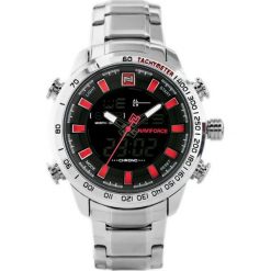 Zegarek Naviforce ZEGAREK MĘSKI NAVIFORCE - NF9093 (zn041b) - silver/red + BOX uniwersalny. Szare zegarki męskie Naviforce. Za 119,00 zł.