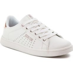 Sneakersy BIG STAR - DD274583 White/Cooper. Białe półbuty damskie marki BIG STAR, na co dzień, bez wzorów, ze skóry ekologicznej, retro, bez obcasa, bez zapięcia. Za 129,00 zł.