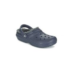 Chodaki Crocs CLASSIC LINED CLOG. Niebieskie klapki damskie Crocs, bez wzorów, bez obcasa. Za 159,20 zł.