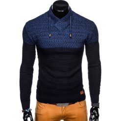 Swetry męskie: SWETER MĘSKI E137 - GRANATOWY