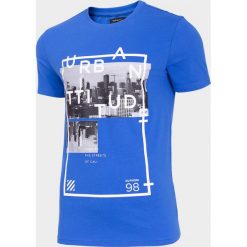 T-shirt męski TSM610 - niebieski - Outhorn. Niebieskie koszulki męskie Outhorn, m, bez wzorów, bez kołnierzyka, bez rękawów. W wyprzedaży za 34,99 zł.