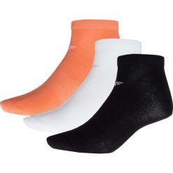 Skarpetki damskie: Skarpetki damskie (3 pary) SOD002 – biały + czarny + koral neon