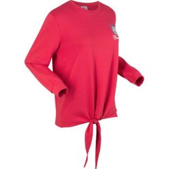 Bluza dresowa, długi rękaw bonprix czerwony. Czerwone bluzy damskie bonprix, z dresówki, bez kaptura. Za 49,99 zł.