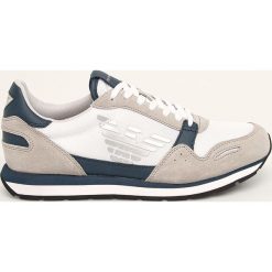 Emporio Armani - Buty. Czarne sneakersy męskie Emporio Armani, ze skóry, na sznurówki. W wyprzedaży za 679,90 zł.
