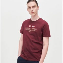 T-shirt z naszywkami - Bordowy. Czerwone t-shirty męskie Reserved, xxl, z aplikacjami, bez kołnierzyka. Za 49,99 zł.