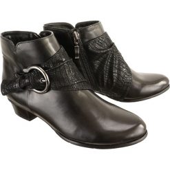PIAZZA 961877-1 schwarz, botki damskie. Botki damskie Piazza, ze skóry, bez obcasa, na obcasie, na zamek. Za 429,90 zł.