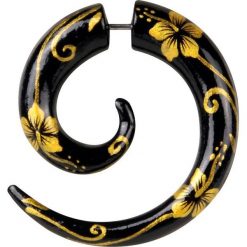 Wildcat Fake Wood Flower III Kolczyk - Earpin czarny. Czarne bez kategorii marki Wildcat, ze stali. Za 32,90 zł.