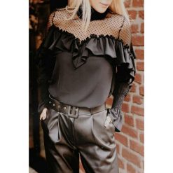 Bluzka damska GIRMA. Czarne koszule damskie Bluzka damska GIRMA, s, bez wzorów, eleganckie, bez kołnierzyka, bez rękawów. W wyprzedaży za 79,00 zł.