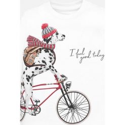 Mayoral - Longsleeve dziecięcy 74-98 cm. Białe t-shirty chłopięce Mayoral, z nadrukiem, z bawełny, z długim rękawem. W wyprzedaży za 49,90 zł.
