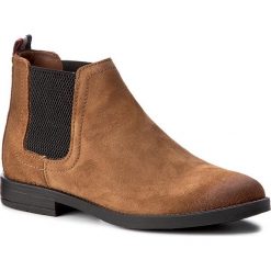 Sztyblety TOMMY HILFIGER - DENIM Getty 1B FW0FW01367 Winter Cognac 906. Brązowe botki damskie na obcasie marki TOMMY HILFIGER, z denimu. W wyprzedaży za 299,00 zł.