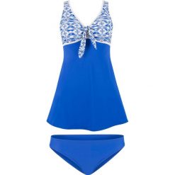 Tankini z dłuższym topem (2 części) bonprix błękit królewski - biały. Niebieskie stroje kąpielowe damskie bonprix, z nadrukiem. Za 109,99 zł.