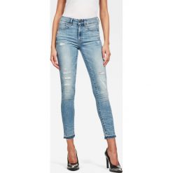 G-Star Raw - Jeansy 3301. Niebieskie jeansy damskie G-Star RAW, bez wzorów, z bawełny, z podwyższonym stanem. Za 619,90 zł.