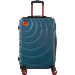 Walizka w kolorze ciemnozielonym - 71 l. Zielone walizki Murano, Berenice, bez wzorów, z materiału. W wyprzedaży za 219,95 zł.