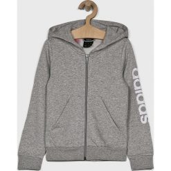 Adidas Performance - Bluza dziecięca 128-170 cm. Szare bluzy dziewczęce adidas Performance, z nadrukiem, z bawełny, z kapturem. W wyprzedaży za 139,90 zł.