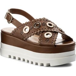 Sandały LIU JO - Platform Sandal S18065 E0332 Cuoio 81242. Pomarańczowe klapki damskie Liu Jo, bez wzorów, ze skóry ekologicznej, bez obcasa, na obcasie. W wyprzedaży za 389,00 zł.