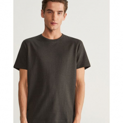 T-shirt w jodełkę - Szary. Szare t-shirty męskie Reserved, l. Za 49,99 zł.