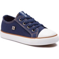 Trampki BIG STAR - DD374086 Navy. Niebieskie trampki chłopięce marki BIG STAR, bez wzorów, z materiału, retro, bez zapięcia. Za 99,00 zł.