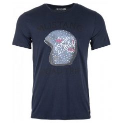 Mustang T-Shirt Męski Printed M Ciemnoniebieski. Szare t-shirty męskie Mustang, m. Za 99,00 zł.