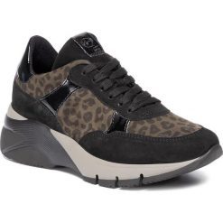 Sneakersy TAMARIS - 1-23782-33 Blk/Olivie Leo 076. Czarne półbuty damskie Tamaris, z zamszu. Za 319,00 zł.
