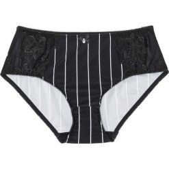 Figi "maxi" bonprix czarno-biały w paski. Czarne figi damskie marki bonprix, w paski. Za 21,99 zł.